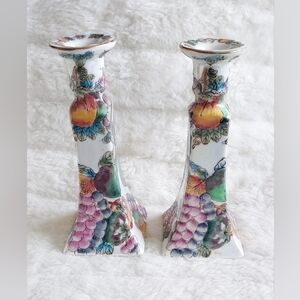 Vintage 1980 fruit candle holder